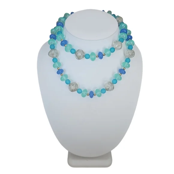 Vintage Signed Trifari Beaded Multicolor  Long Necklace. - Picture 3 of 8